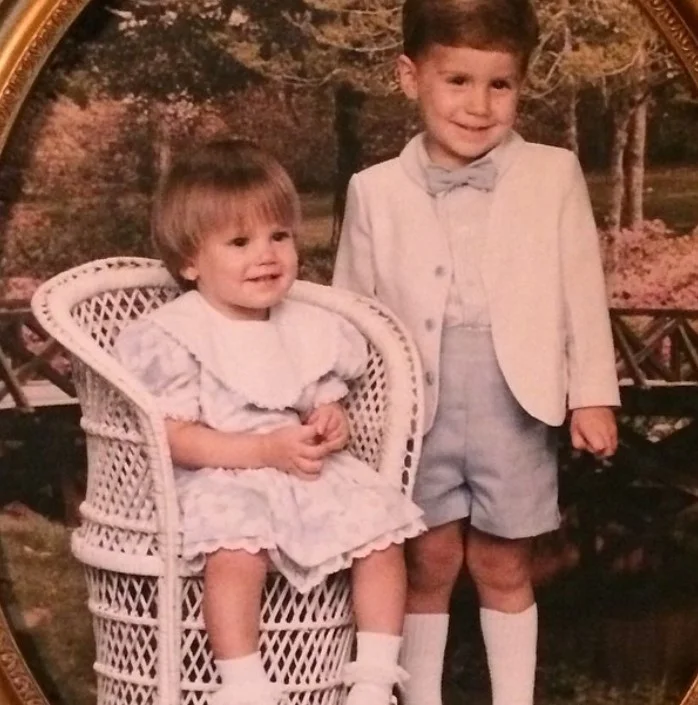 Tiffany Gomas' childhood image with her brother