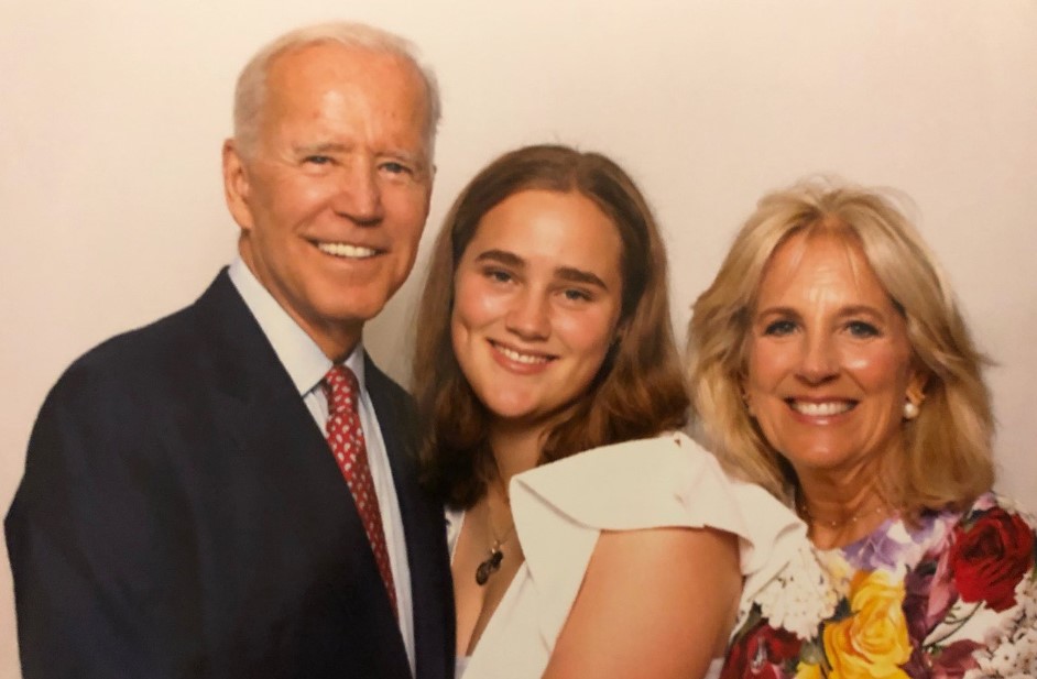 Maisy Biden with her grandparents