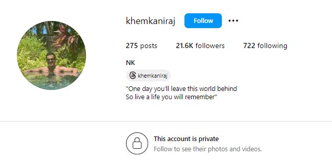 Neeraj Khemka's Instagram