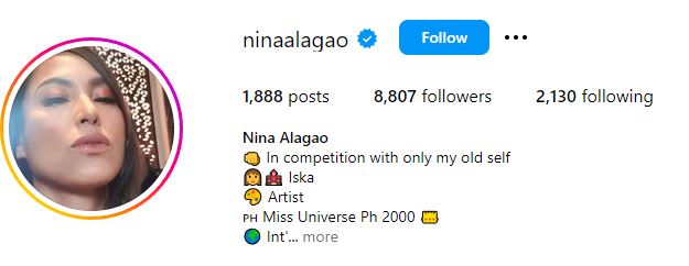Nina Ricci Alagao's Instagram