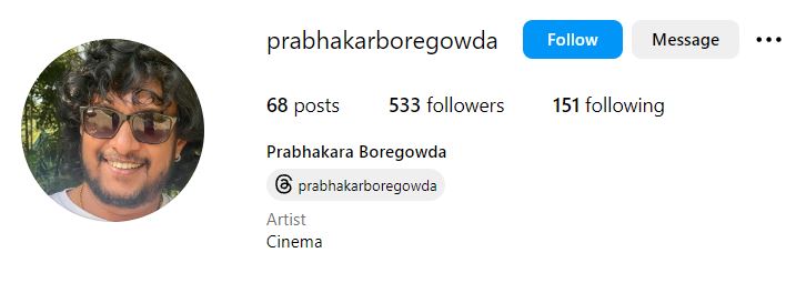 Prabhakar Boregowda's Instagram