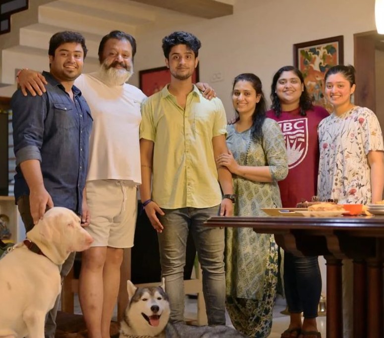 Radhika Nair with her husband and kids
