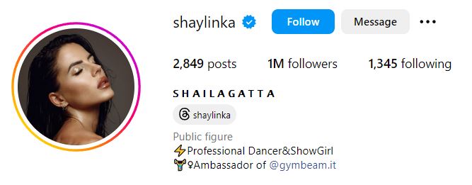 Shaila Gatta's Instagram account