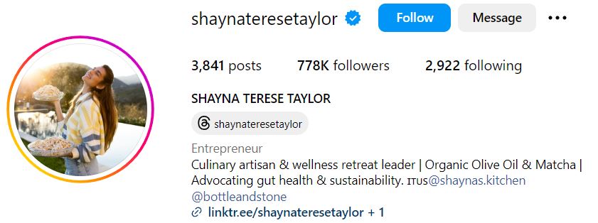 Shayna Terese Taylor's Instagram