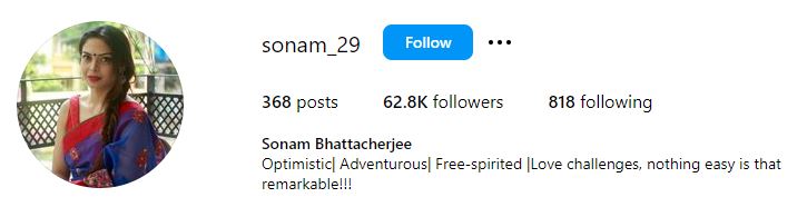 Sonam Bhattacharya's Instagram