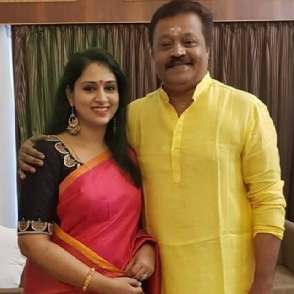 Suresh Gopi with his wife Radhika Nair
