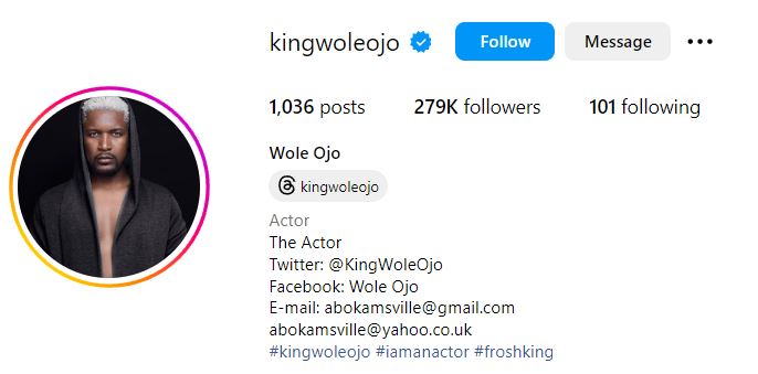 Wole Ojo's Instagram