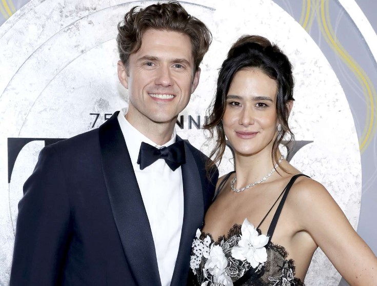 Aaron Tveit with his girlfriend Ericka Hunter Yang