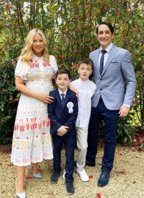 Laura Woods with her husband Mark and kids