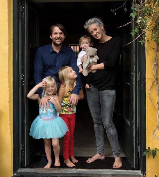 Rene Redzepi with his wife and kids