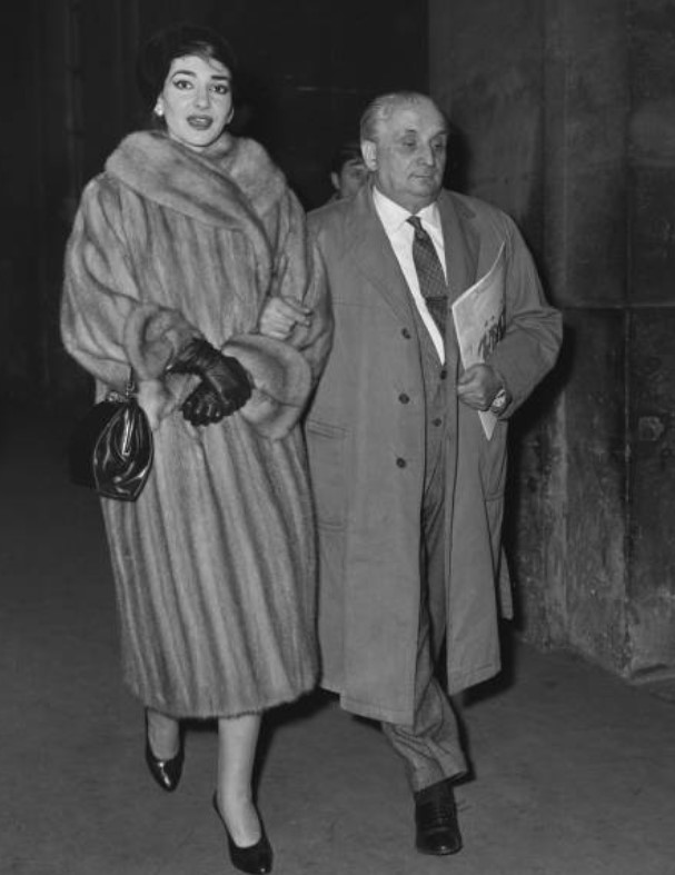 Giovanni Battista Meneghini with his wife Maria Callas
