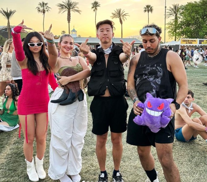 Jimmy Zhang with his friends