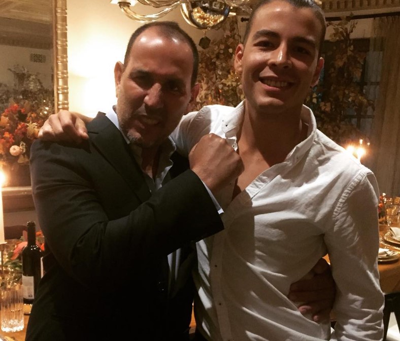 Joe Gonzalez with his son