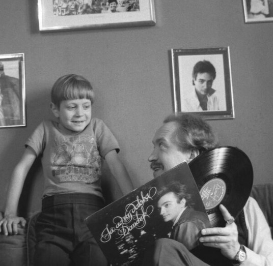 Leonid Bortkevich with his son