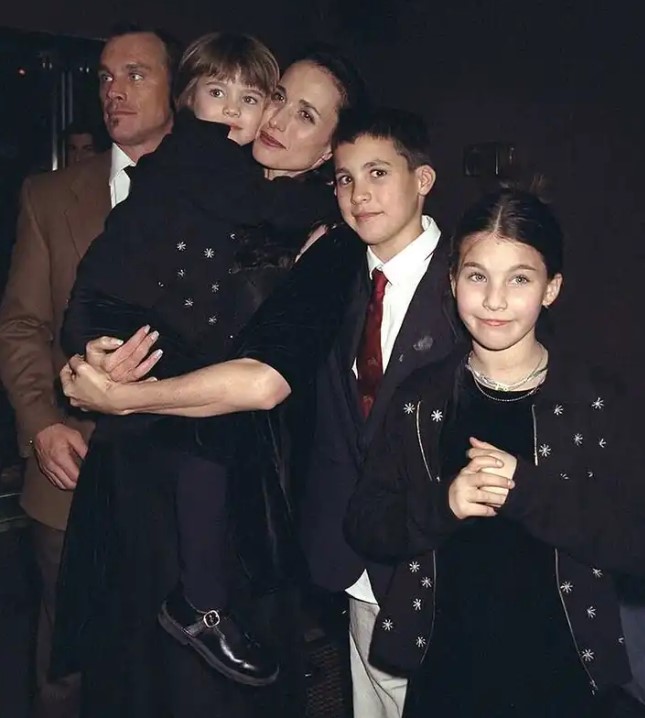 Paul Qualley with his ex-wife and kids