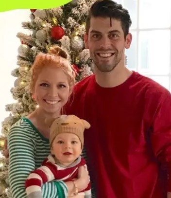 Amanda Bass with her husband Justin Tucker and son