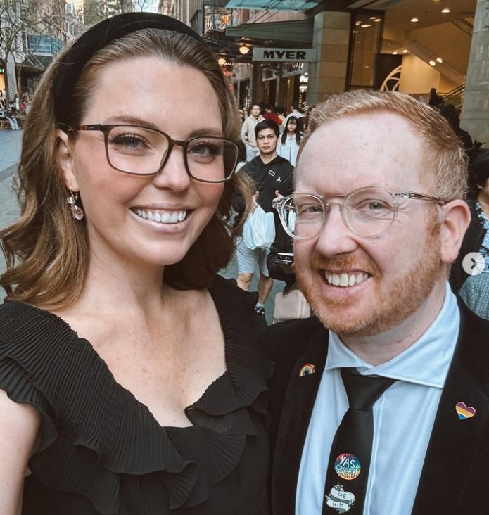 Amy Thunig with her husband Luke McGregor