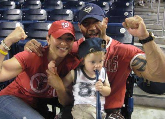 Angie Bautista with her ex-husaband Dave Bautista and son