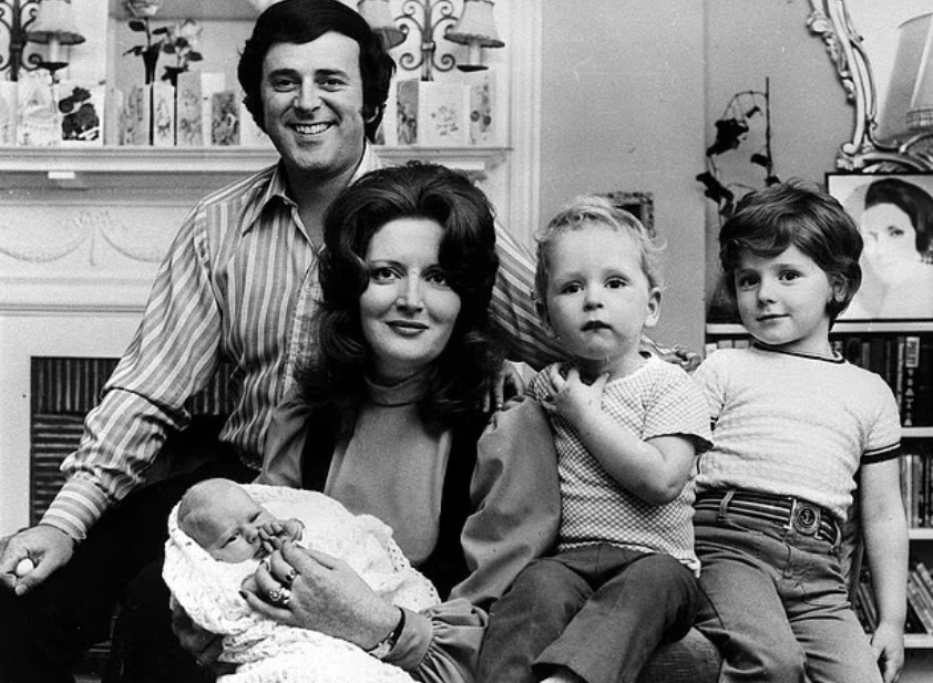 Helen Wogan with her husband and kids