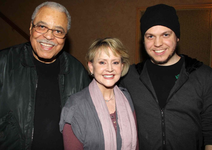 James Earl Jones with his wife and son