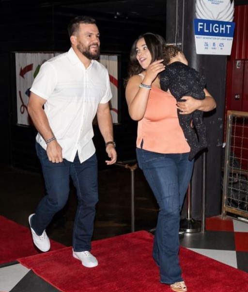 Paige Hartman and her husband Kyle Schwarber and son