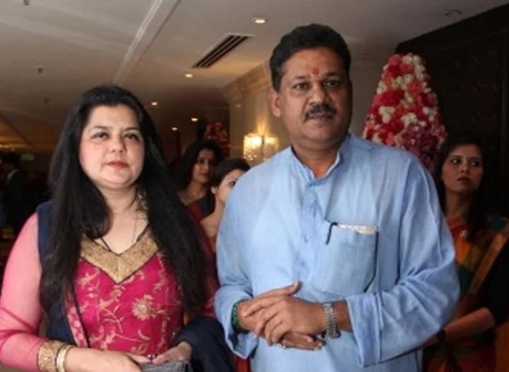 Poonam Azad with her husband Kirti Azad