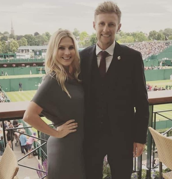Carrie Cotterell with her husband Joe Root