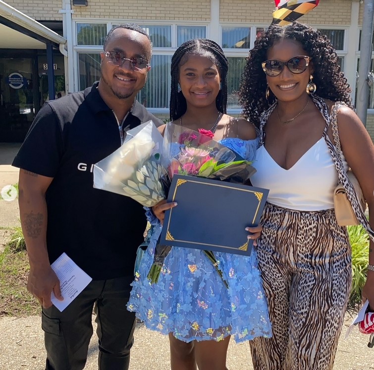 DJ Quicksilva with his wife Ashley Brittney and daughter