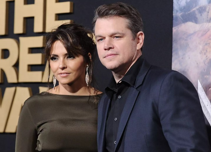 Luciana Barroso and her husband Matt Damon