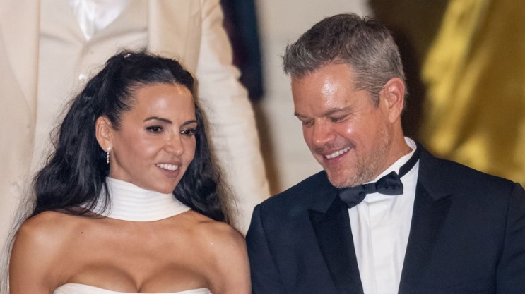 Luciana Barroso with her husband Matt Damon