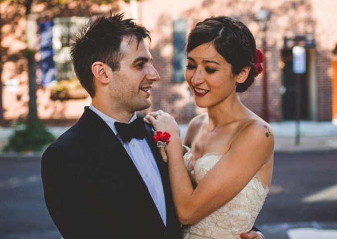 Nick Sylvester and his wife Mina Kimes' wedding image