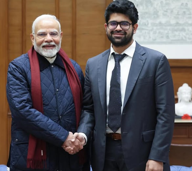 Aravind Srinivas with Prime Minister Narendra Modi