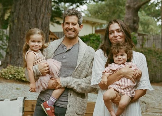 Rebecca Wylie Simms with her husband Sean Montes and kids