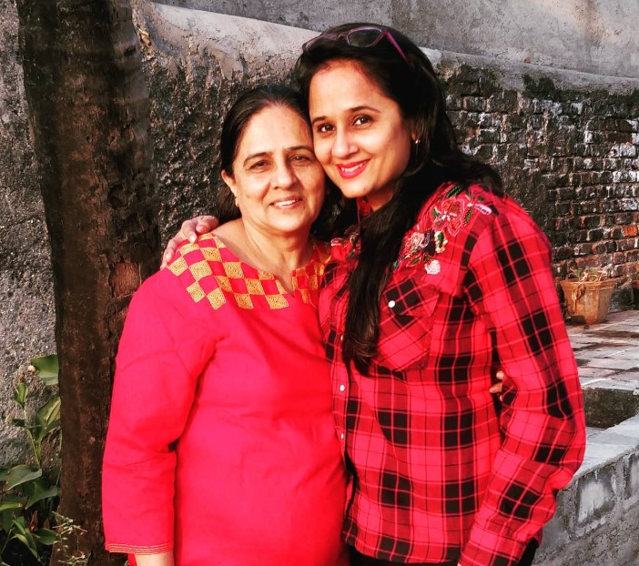 Amita Choksi with her mom