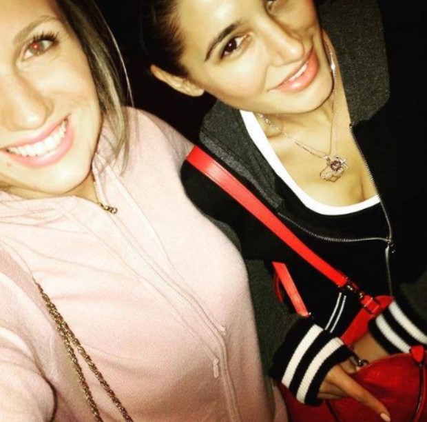 An old picture of Aliya Fakhri (L) with Nargis Fakhri
