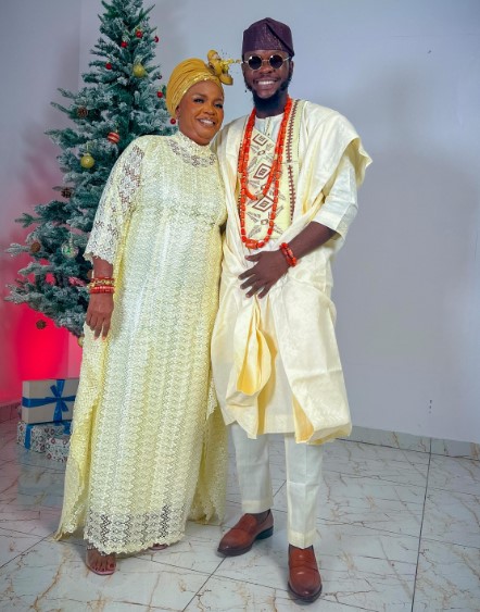 Frank Itom with his mother