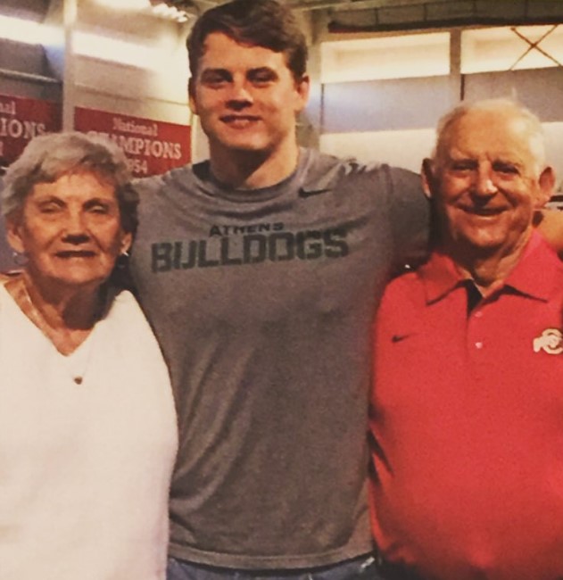 Joe Burrow with his grandparents