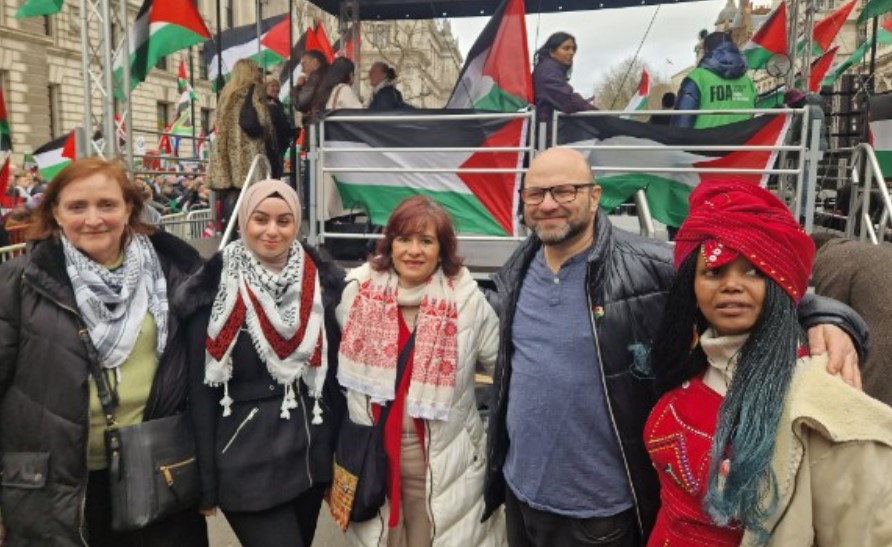 Laura Alvarez while participating in a human rights rally