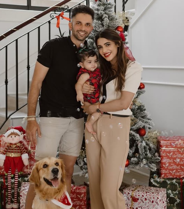 Lerisha Munsamy with her husband Keshav Maharaj and daughter