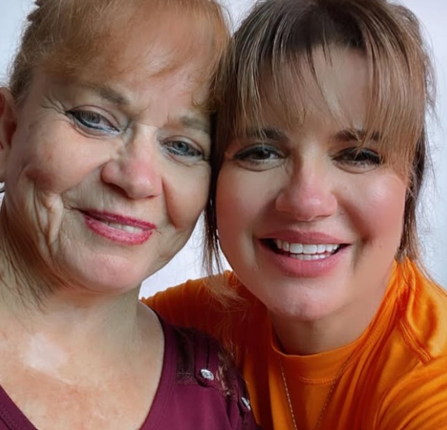 Adriana Thyssen with her mom