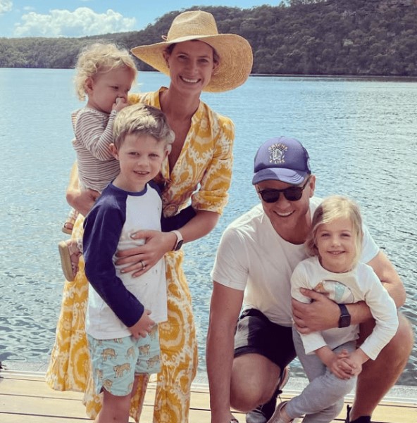 Ben Fordham with his wife and kids
