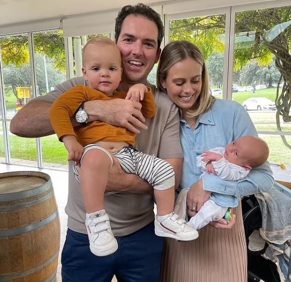 Karl Stefanovic with his wife and kids