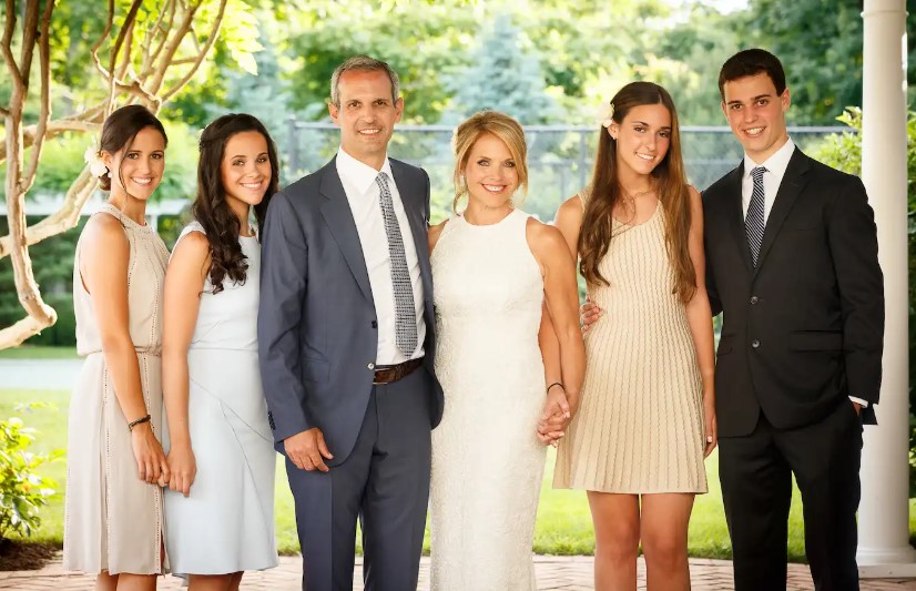 Katie Couric with her husband and kids