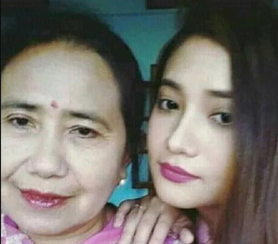 Soma Laishram with her mom