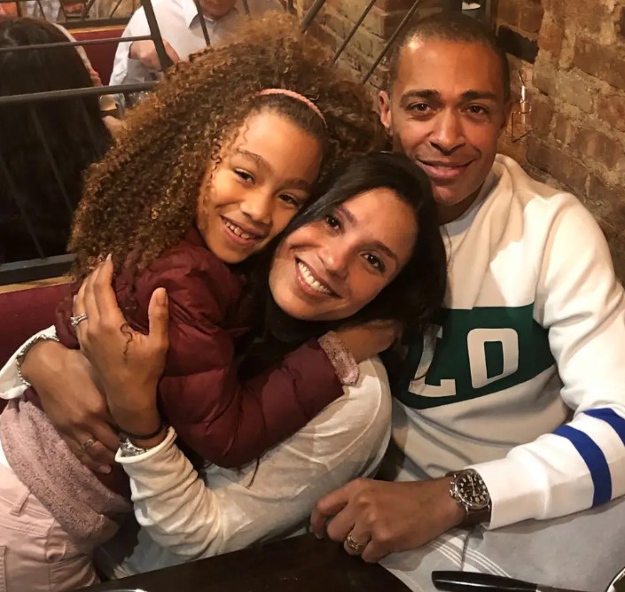 T. J. Holmes with his ex-wife Marilee Fiebig and daughter