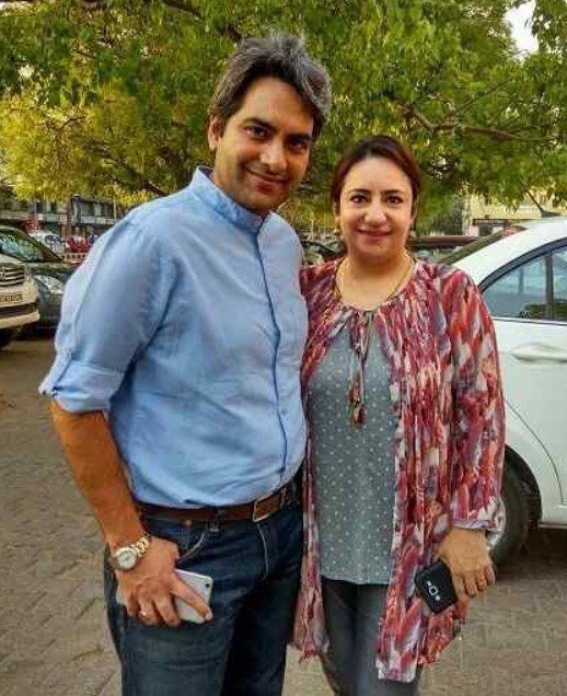 Niti Chaudhary with her husband