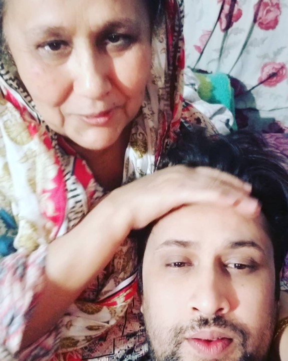 Adnan Dhool with his mom