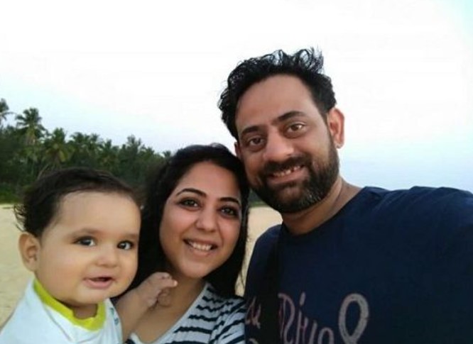 Afshan Anjum with her husband and son