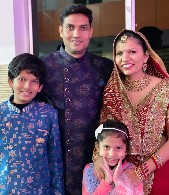 Kabita Singh with her husband and kids