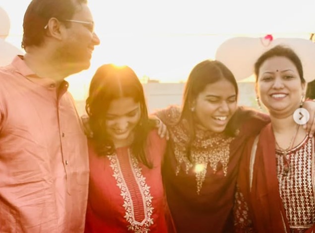 Puja Bhardwaj with her family